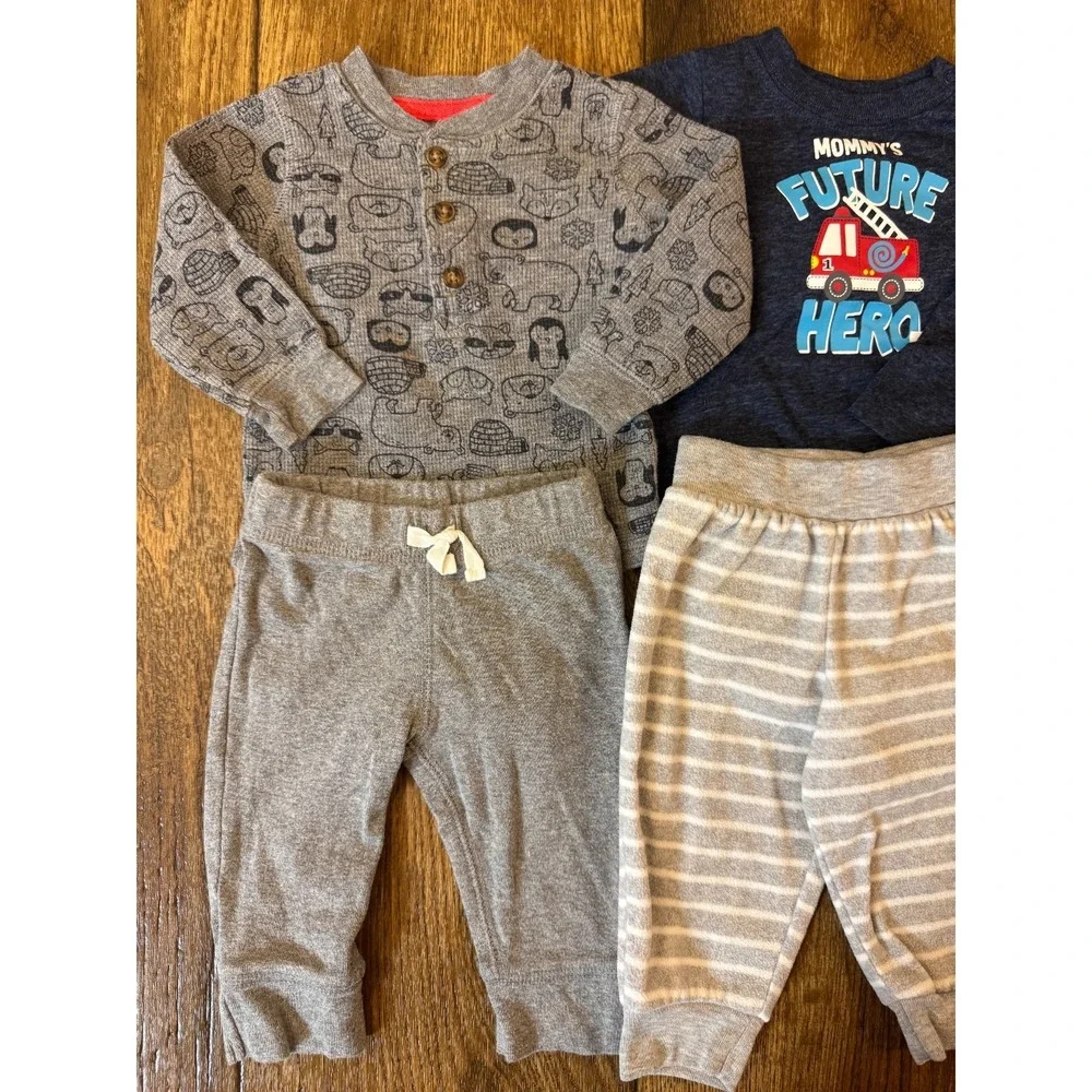 Baby‎ Boy 3/6 Months Outfits Clothes Lot Long Sleeved Shirts Jeans Pants Mommy
